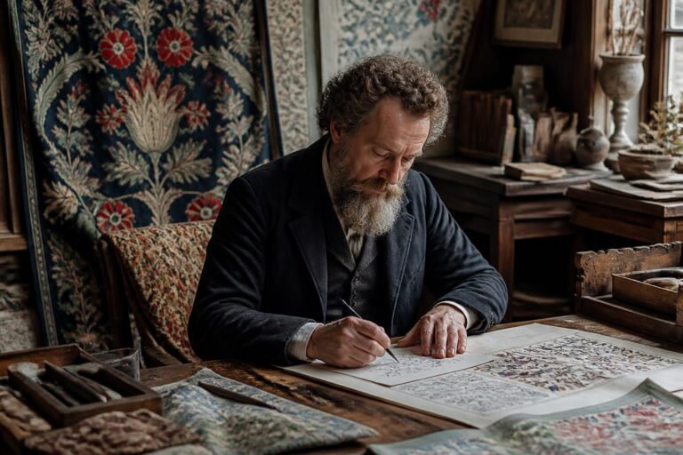 découvrez william morris, artiste engagé et figure centrale du mouvement arts and crafts, reconnu pour son influence majeure sur l'artisanat et le design.