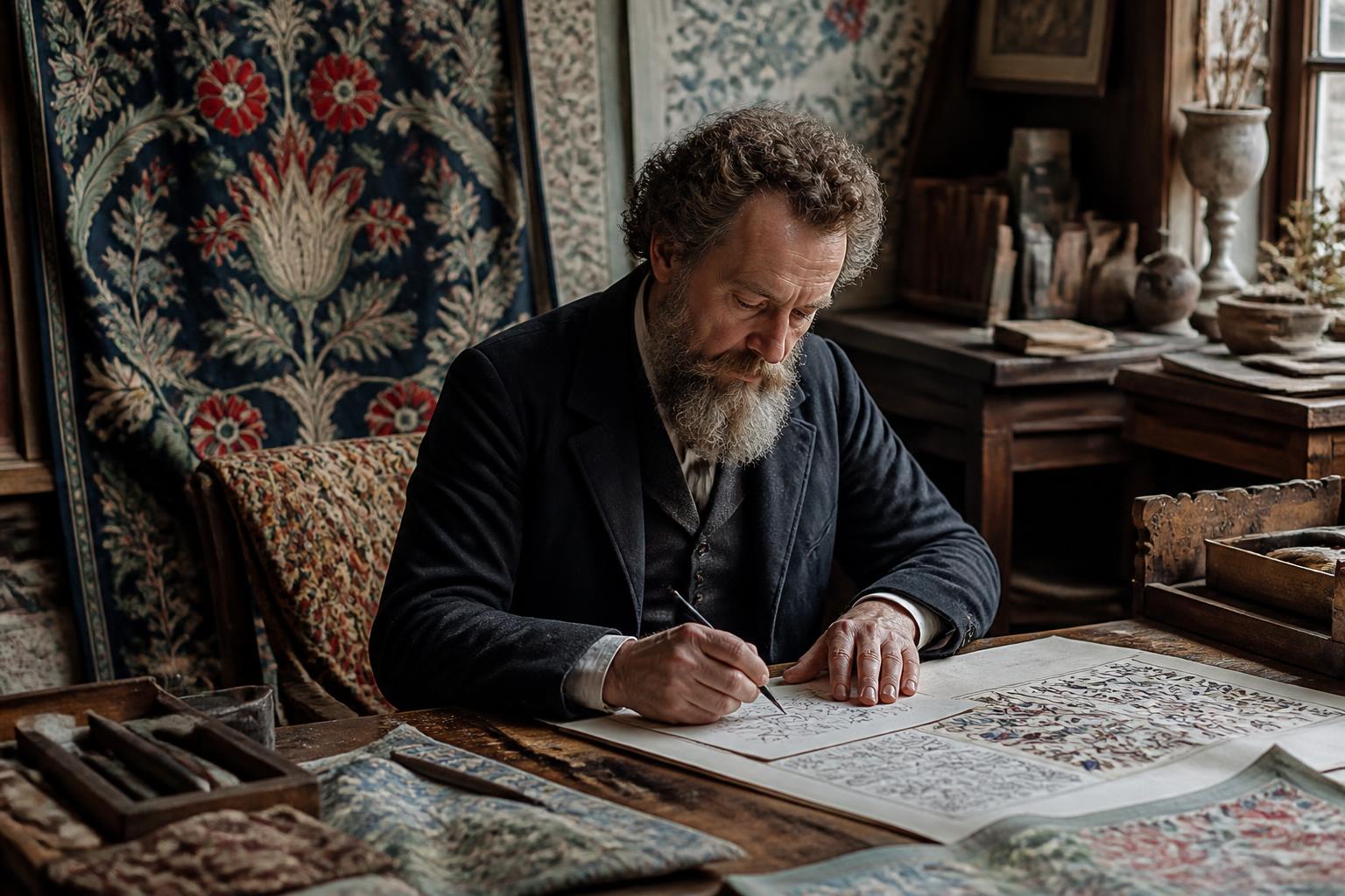 découvrez william morris, artiste engagé et figure centrale du mouvement arts and crafts, reconnu pour son influence majeure sur l'artisanat et le design.