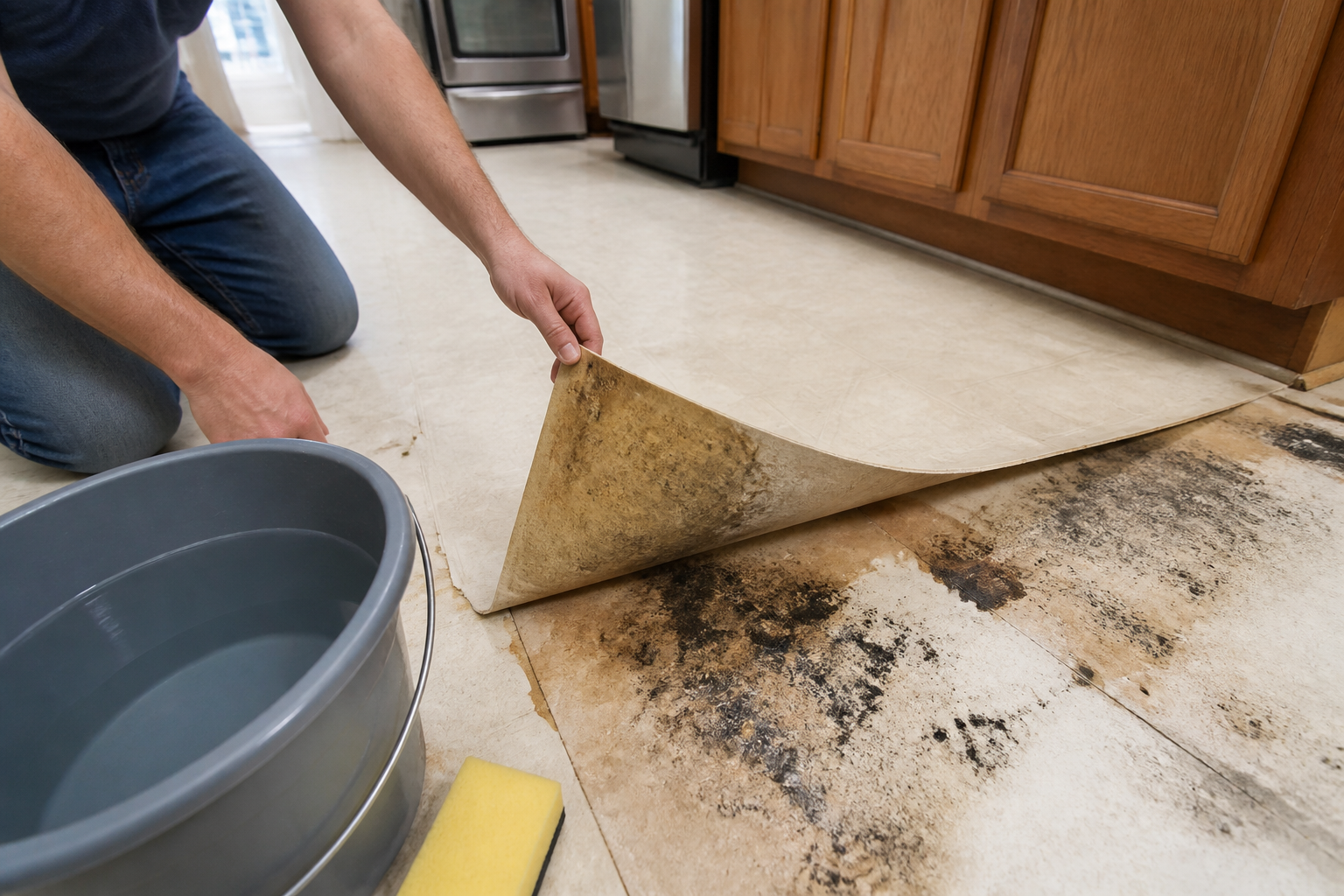Moisissure sous le lino : comment s'en débarrasser ?