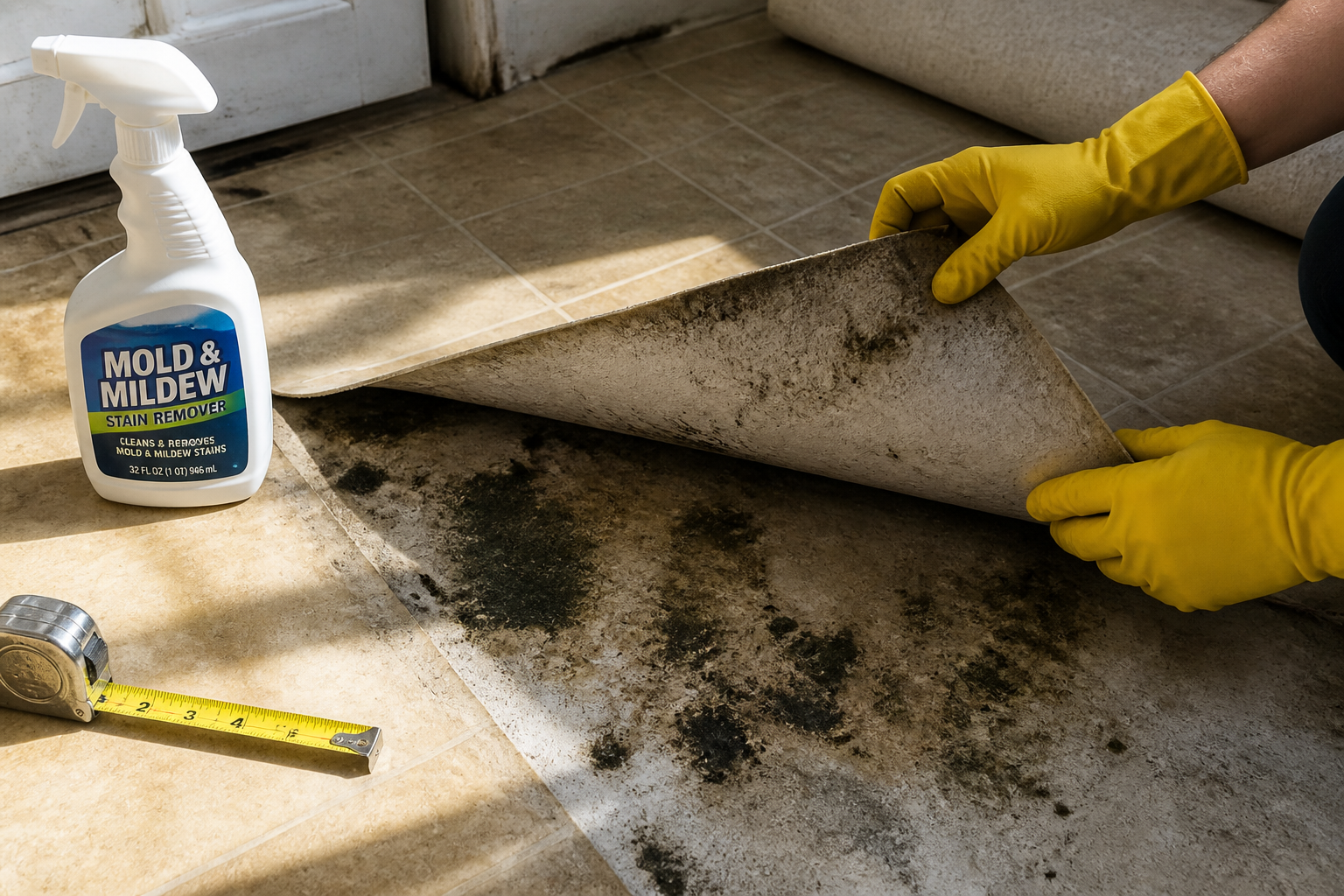 Moisissure sous le lino : comment s'en débarrasser ?